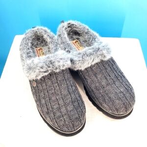 Skechers charcoal grey BOBS slippers 10